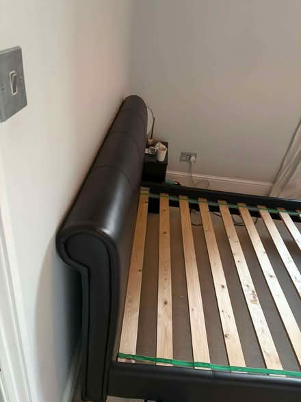 Photo of free Black Faux Leather Queen-size Bed Frame (Queenstown Road SW8) #2