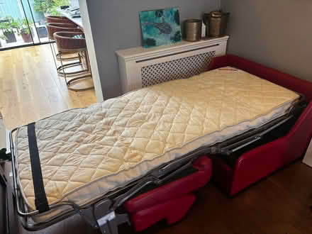 Photo of free Sofa bed red real leather (Wimbledon SW19) #4