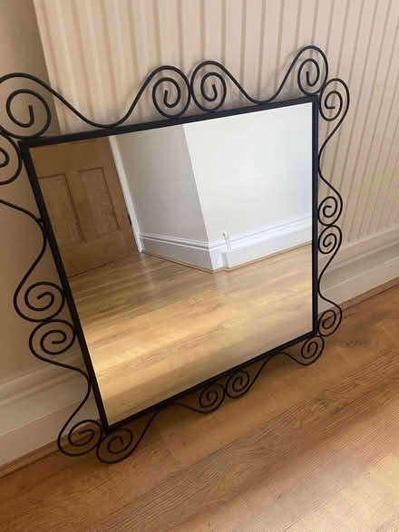 Photo of free Large mirror with black metal scroll detail (Darley Hillside DE4) #1