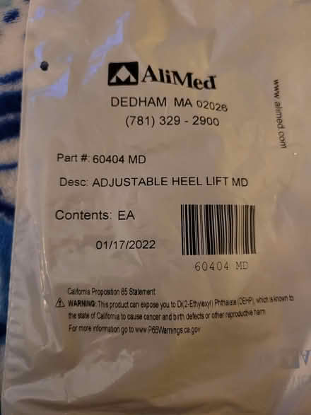 Photo of free NEW AliMed Adjustable Heel Lift MD (Los Altos Hills, CA) #2