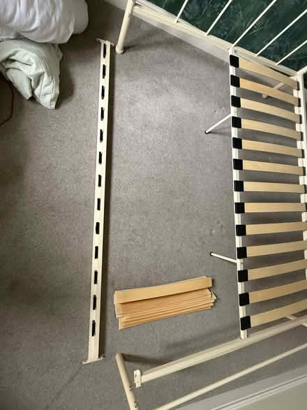 Photo of free Cream metal bedframe - no mattress (Waterlooville PO8) #3