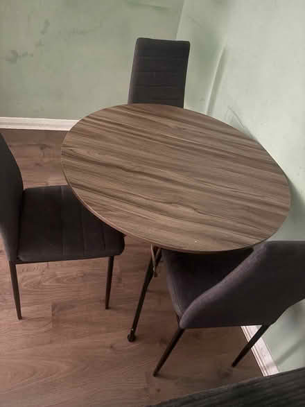 Photo of free Wooden Round table with 4 chairs (Purley on Thames RG8 8TE) #1