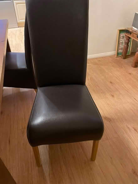 Photo of free 5 x brown leather chairs (Purleyoaks) #1
