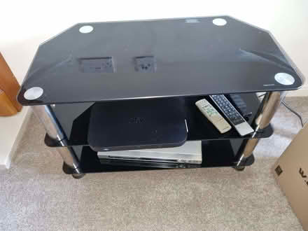 Photo of free argos matrix black glass corner tv stand (Sunniside NE16) #1