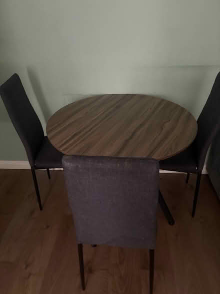 Photo of free Wooden Round table with 4 chairs (Purley on Thames RG8 8TE) #3