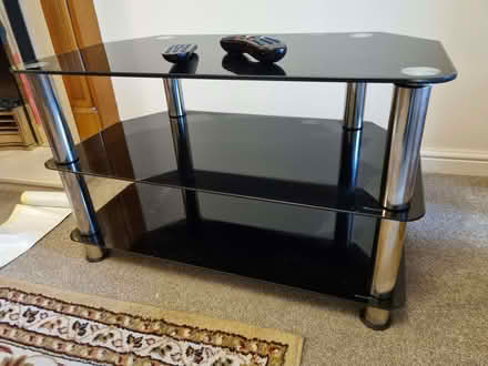 Photo of free argos matrix black glass corner tv stand (Sunniside NE16) #4