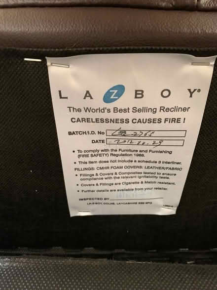 Photo of free LA-Z-BOY manual recliner (Haworth BD22) #3