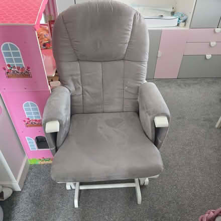 Photo of free Grey nursery rocking chair and footstool (Longbridge B31) #1