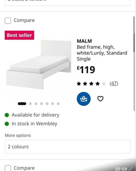 Photo of free Single bed Ikea malm and mattress (Childs Hill NW2) #2