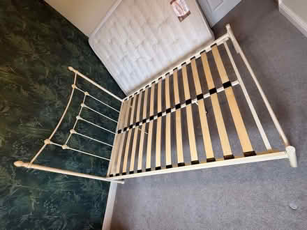 Photo of free Cream metal bedframe - no mattress (Waterlooville PO8) #4