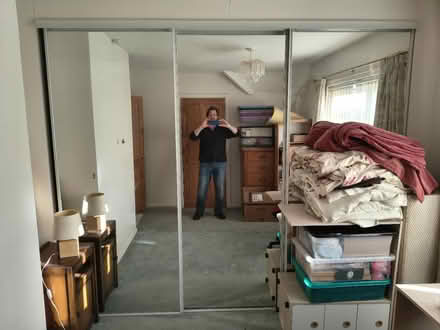 Photo of free Mirrored wardrobe doors on rails (Street BA16) #1