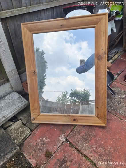 Photo of free Pine wood framed mirror (California DE22) #1