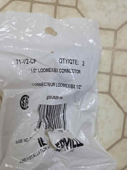 Photo of free 1/2" Loomex connector (Foster Farm) #2