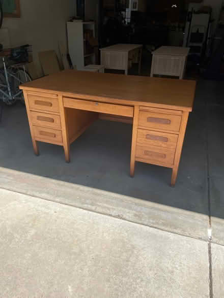 Photo of free Large oak desk (Davis) #2