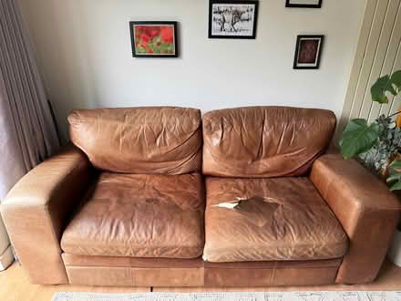 Photo of free Vintage HALO Leather Sofa (London Fields E8) #1
