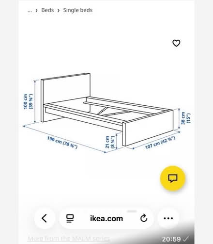 Photo of free Single bed ikea malm and mattress (NW2) #3