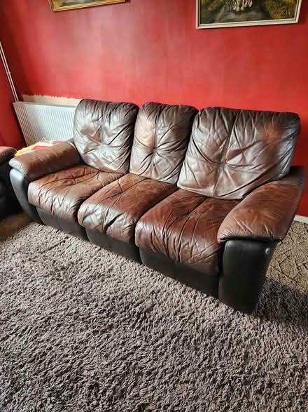 Photo of free Leather Sofa Recliner (Harpfield Road Bishops Cleeve) #1