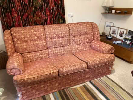 Photo of free Sofa three seater Parker Knoll had a fire label (Headington OX3) #1