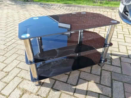 Photo of free argos matrix black glass corner tv stand (Sunniside NE16) #3