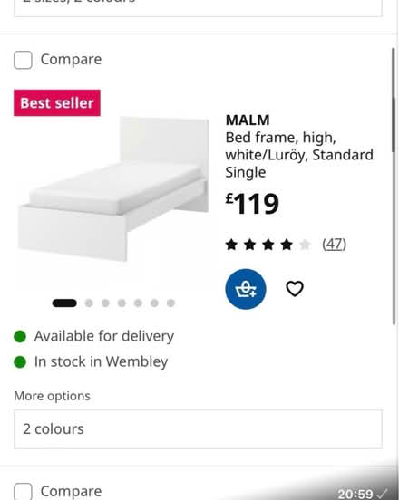 Photo of free Single bed ikea malm and mattress (NW2) #2