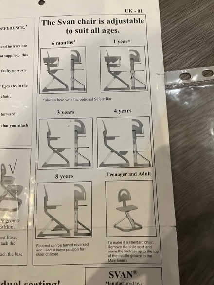 Photo of free Svan adjustable high chair - blue seatpad (Norbiton KT1) #2