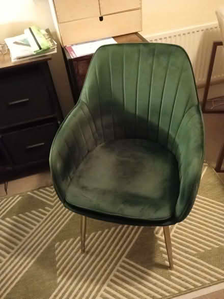 Photo of free Nice Green Velvet Accent Chair (Brook Green W6) #1