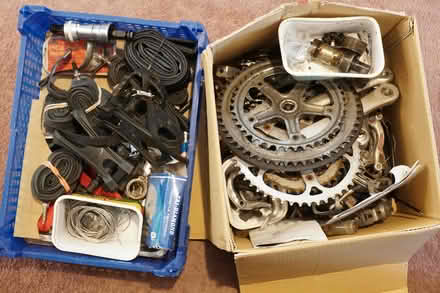 Photo of free Two Boxes Assorted Bicycle Parts - Some Vintage (Walkley S10) #1