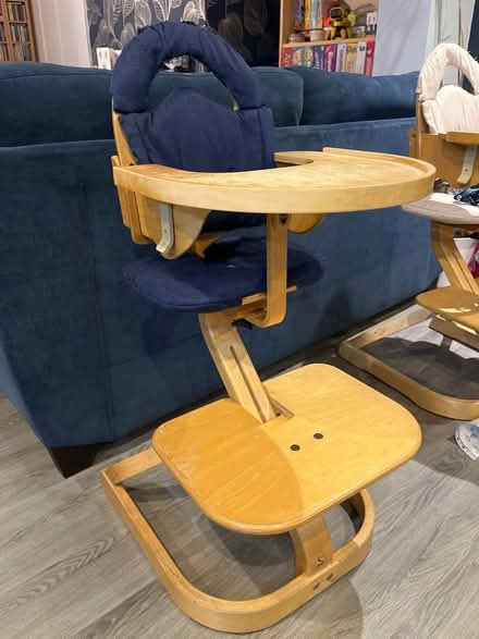 Photo of free Svan adjustable high chair - blue seatpad (Norbiton KT1) #1