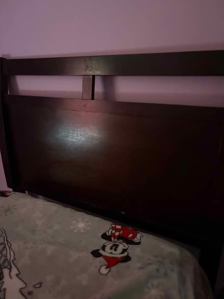 Photo of free Twin wood bed frame/mattress (NE Kingwood) #1