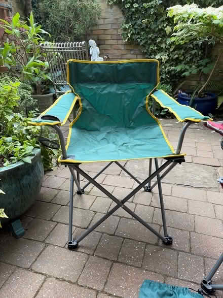 Photo of free Two folding garden chairs with carriers (Mitcham's Corner CB4) #3