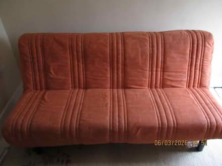Photo of free Terracotta Coloured Double Sofabed (Wallington NE61) #1