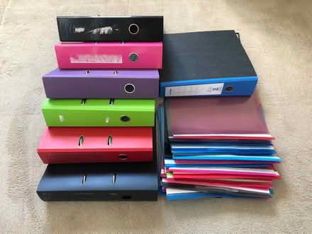 Photo of free 7 large ring binder folders and lots of compact files (Clewer Village SL4) #1