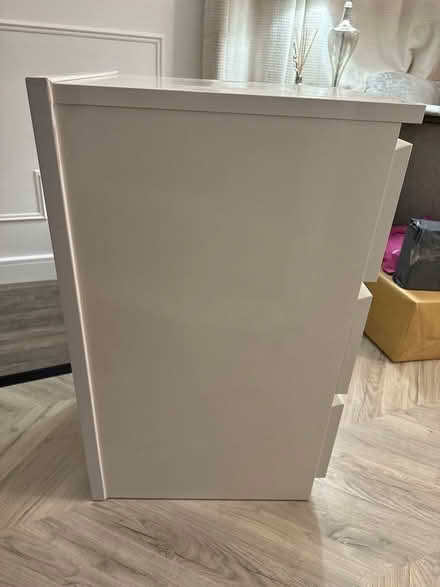Photo of free Bedside white 3 draws (Black Lane M26) #3