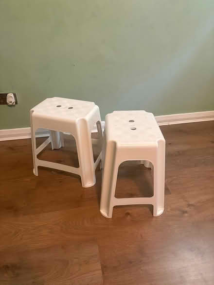 Photo of free Two white plastic chairs (Purley on Thames RG8) #1