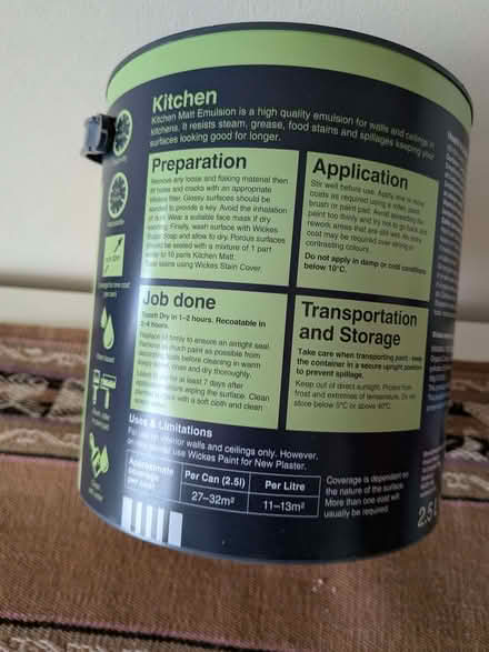 Photo of free Green matt emulsion paint for kitchens (Biggin Hill TN16) #2