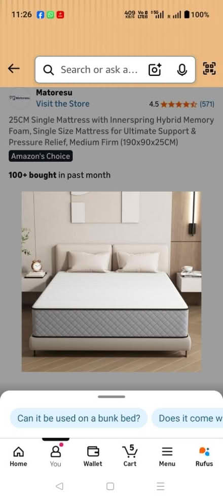 Photo of free Single bed mattress (13 wood vale,Hatfield,AL10) #1