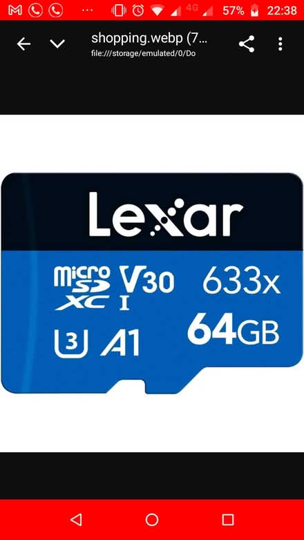 Photo of SD card for mobile phone (Birmingham City Centre B4) #1