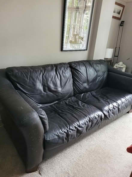 Photo of free Leather sofas 2 seater and 3 seater (Palmers Green N13) #1