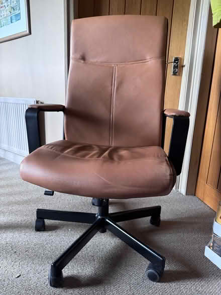 Photo of free Brown leather desk chair (Sutton BD20) #1