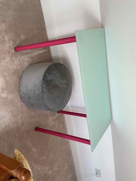 Photo of free A glass topped table with pink legs (Christchurch BH23) #2