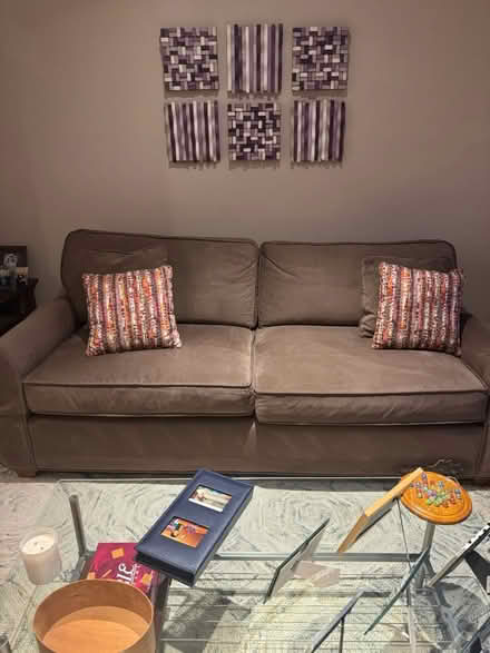 Photo of free Custom Made Sofa with Dome Damage (Rockville near Bethesda) #1