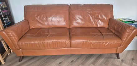 Photo of free Sofology tan leather sofas (Cardiff CF5 Capel Llanilltern) #2