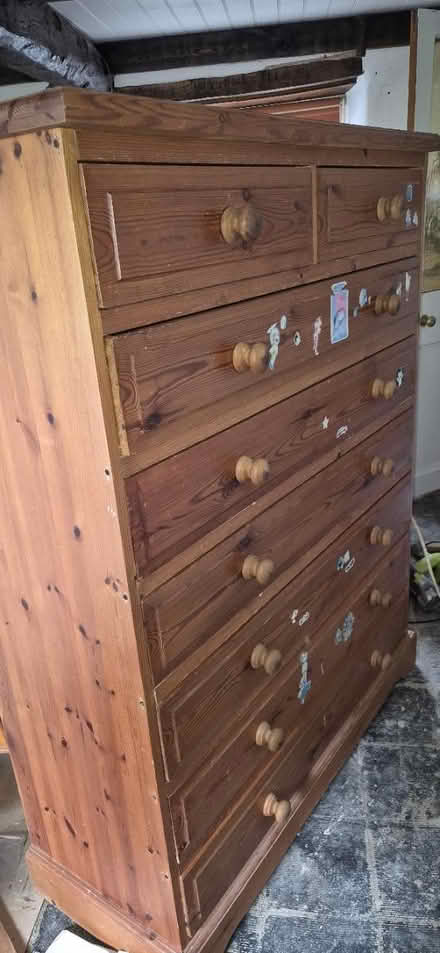 Photo of free Large pine chest of drawers (Whitford Near Axminster EX13 7) #1