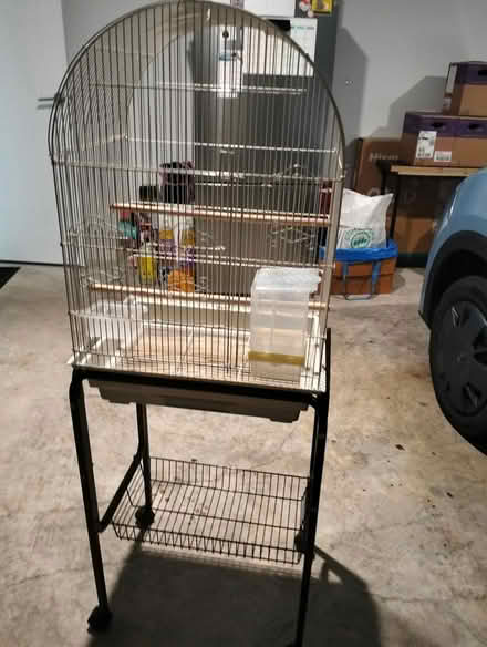 Photo of free White bird cage + stand (Baringa) #1