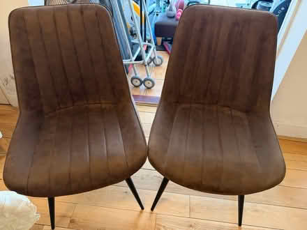 Photo of free 2 Suede Brown Chairs (Ilford, IG11SF) #1