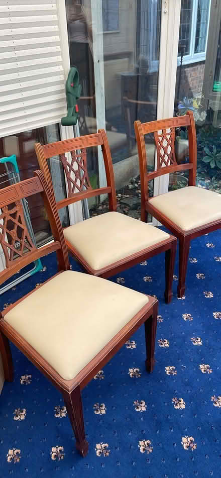 Photo of free 3 Leather Chairs (Goffs Oak EN7) #1