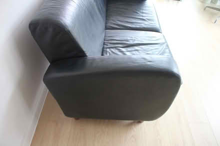 Photo of free Black Leather Sofa – Good Condition (SE5) #3