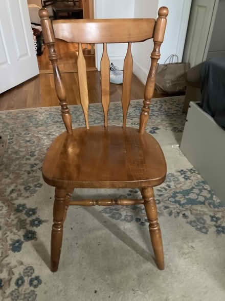 Photo of free Wood Dining Table and Two Chairs (South End) #3