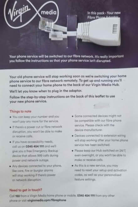 Photo of free Fiber Phone Adaptor (Enfield EN3) #1