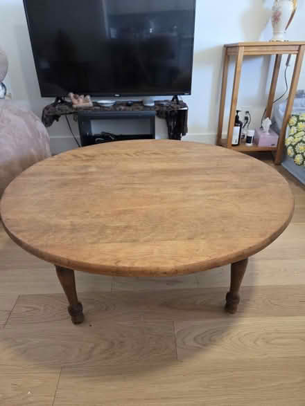 Photo of free Solid wood round coffee table (Brooklyn Heights) #1
